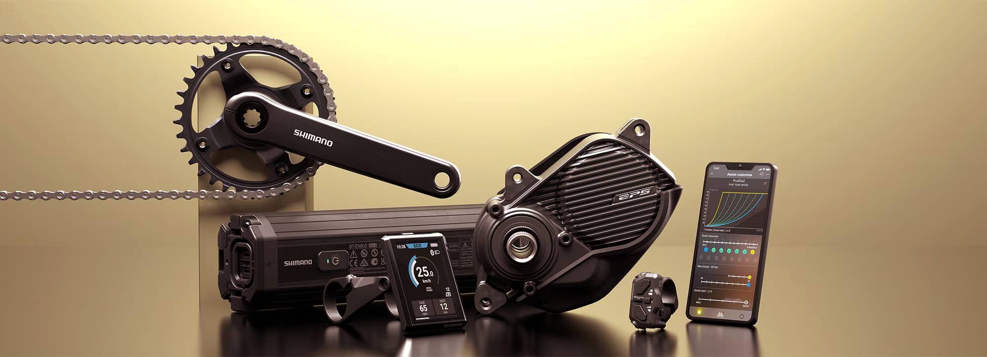 Nieuwe shimano elektrische motor ep5 en E5100